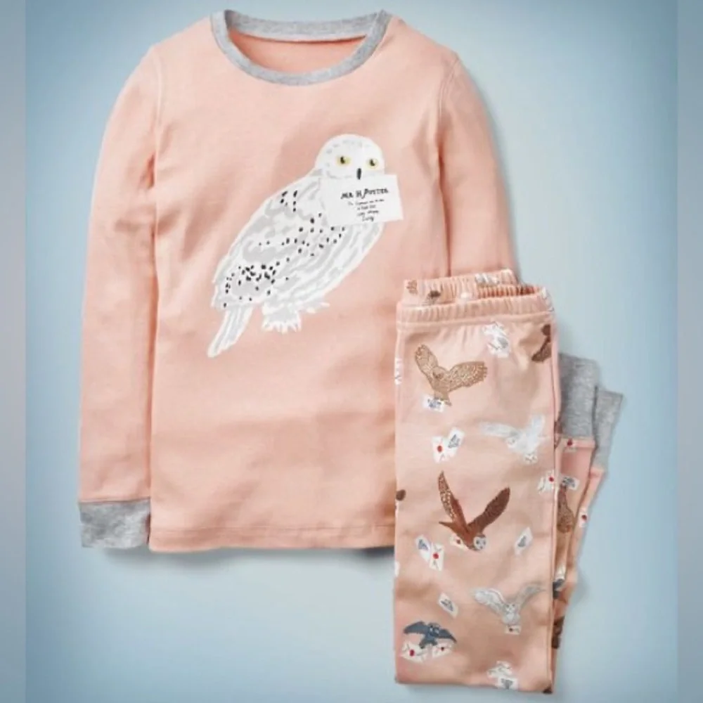 Mini Boden Harry Potter Pajama Set Girls 10 Y Hedwig Owls 2-Piece Cotton Spring